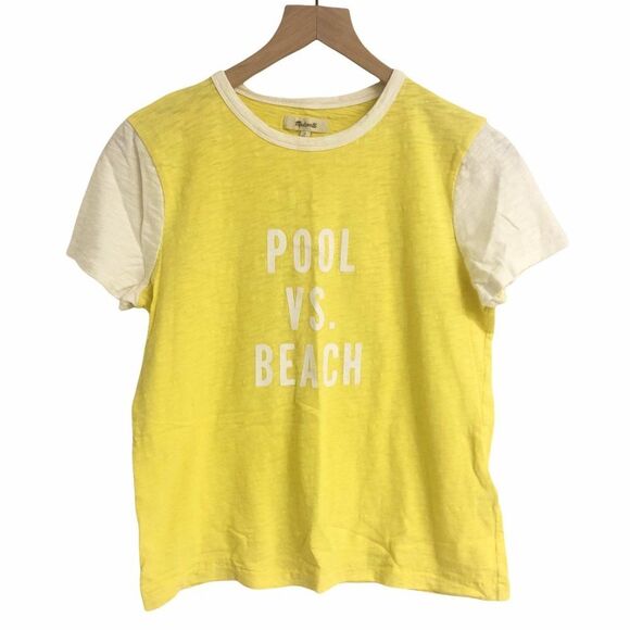 Madewell Yellow Pool vs Beach Tee Shirt - Size S - Picture 1 of 6